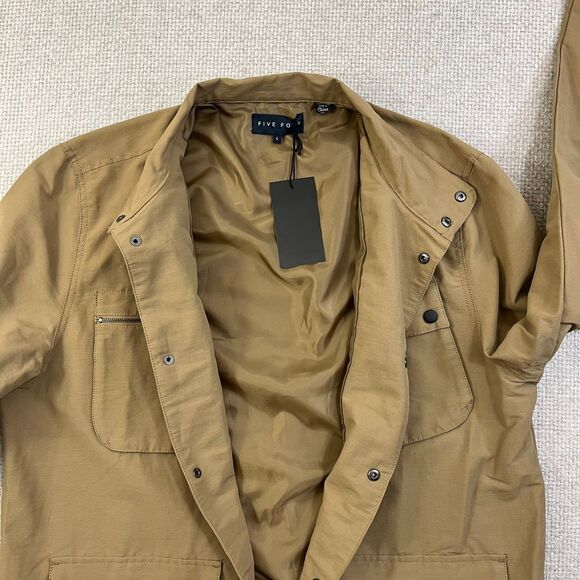 Five Four Club Remy Jacket Men's L Brown Tan Cargo Pocket Utility Snap Button - Picture 3 of 9